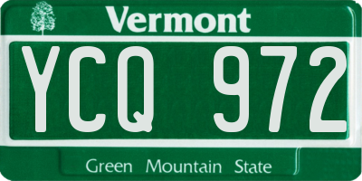 VT license plate YCQ972
