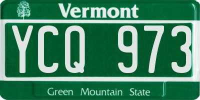 VT license plate YCQ973