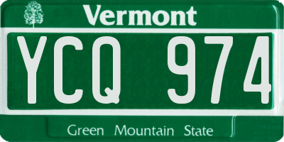 VT license plate YCQ974