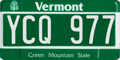 VT license plate YCQ977