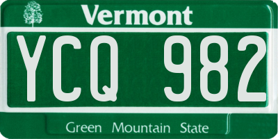 VT license plate YCQ982