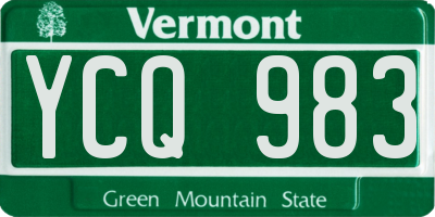 VT license plate YCQ983