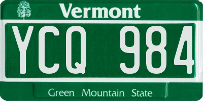 VT license plate YCQ984