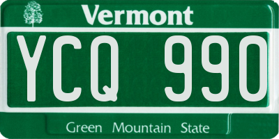 VT license plate YCQ990