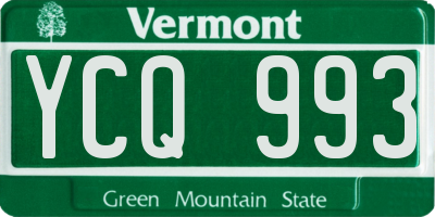 VT license plate YCQ993