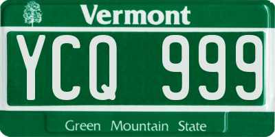 VT license plate YCQ999