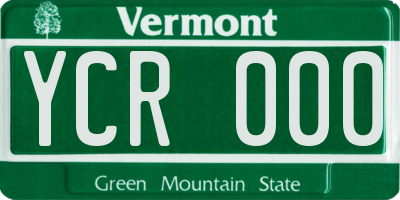 VT license plate YCR000