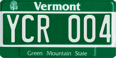 VT license plate YCR004
