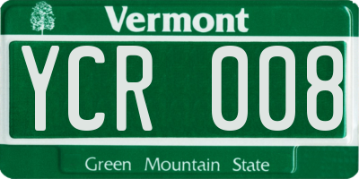 VT license plate YCR008