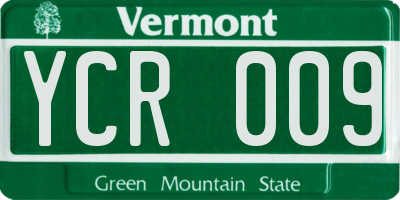 VT license plate YCR009
