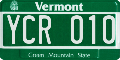 VT license plate YCR010