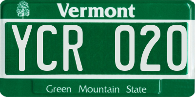 VT license plate YCR020