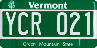 VT license plate YCR021