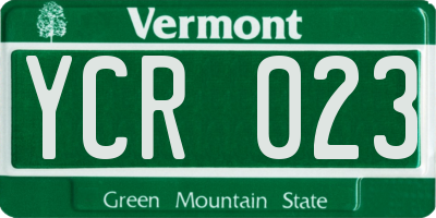 VT license plate YCR023
