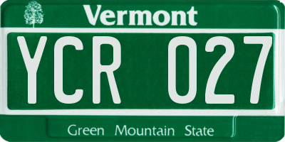 VT license plate YCR027