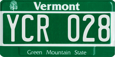 VT license plate YCR028