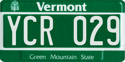 VT license plate YCR029