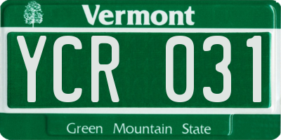 VT license plate YCR031