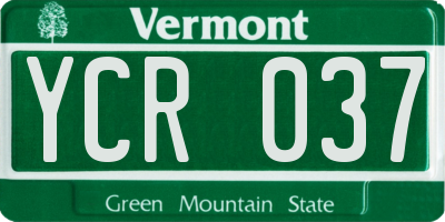 VT license plate YCR037