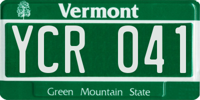 VT license plate YCR041
