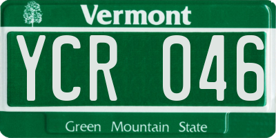 VT license plate YCR046