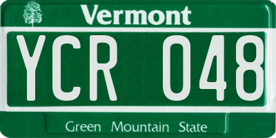 VT license plate YCR048