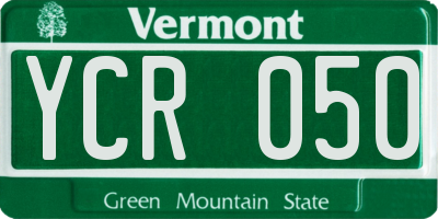 VT license plate YCR050