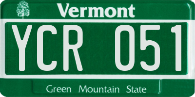 VT license plate YCR051