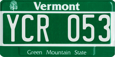 VT license plate YCR053