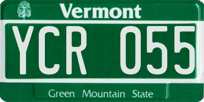 VT license plate YCR055