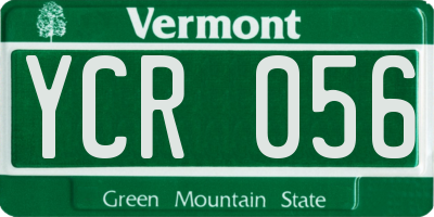 VT license plate YCR056