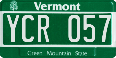 VT license plate YCR057