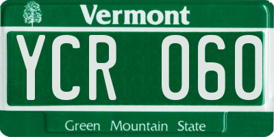 VT license plate YCR060