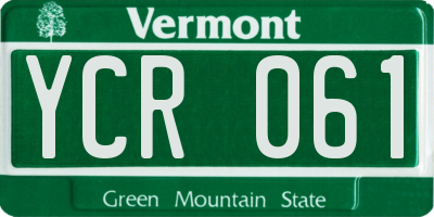 VT license plate YCR061