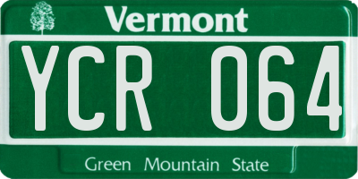 VT license plate YCR064