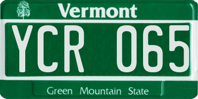 VT license plate YCR065