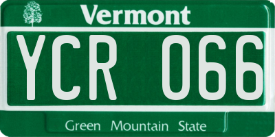 VT license plate YCR066