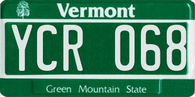 VT license plate YCR068