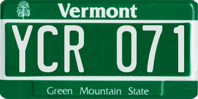 VT license plate YCR071