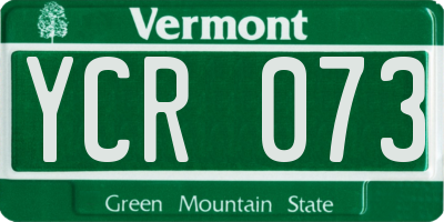 VT license plate YCR073