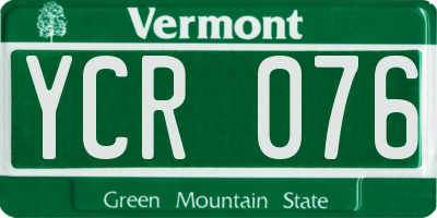 VT license plate YCR076