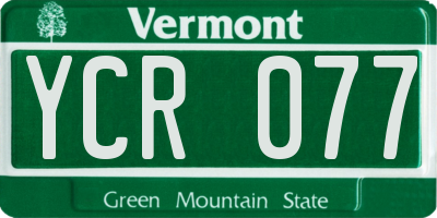 VT license plate YCR077
