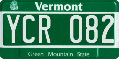 VT license plate YCR082