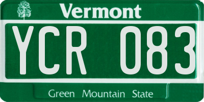 VT license plate YCR083