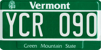 VT license plate YCR090