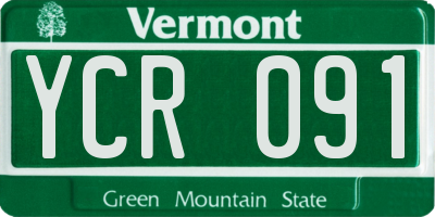 VT license plate YCR091