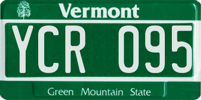 VT license plate YCR095