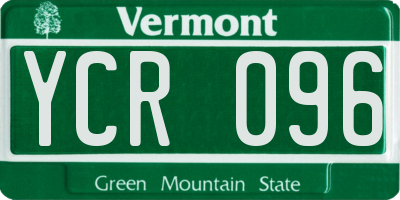 VT license plate YCR096