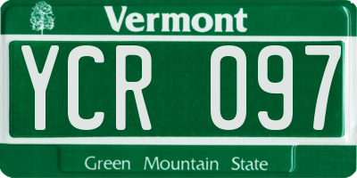 VT license plate YCR097