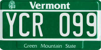 VT license plate YCR099